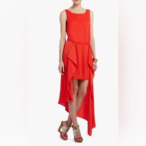Rarely Worn BCBGMAXAZRIA BRIGHT POPPY URIKA ASYMMETRIC DRESS JUF6V793 SIZE S